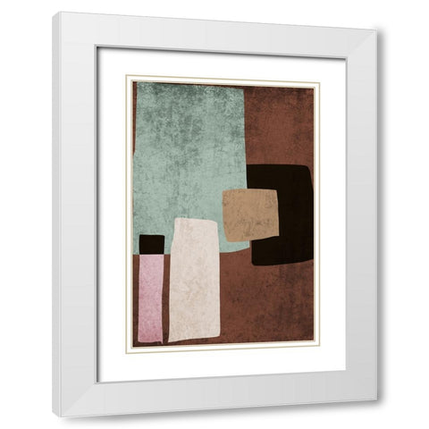 Mid Century Modern Art Abstract Shapes V White Modern Wood Framed Art Print with Double Matting by Orlov, Irena
