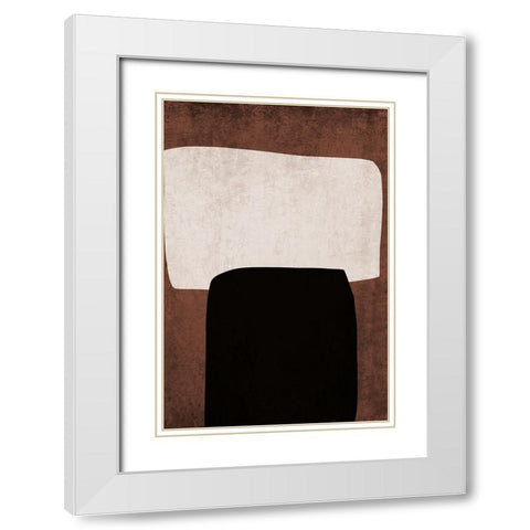 Mid Century Modern Art Abstract Shapes VI White Modern Wood Framed Art Print with Double Matting by Orlov, Irena
