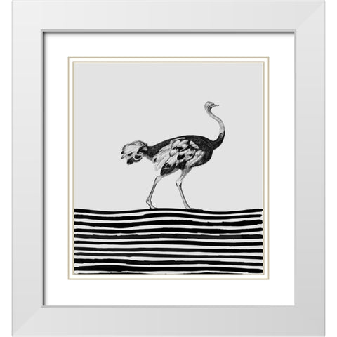 Line Up II White Modern Wood Framed Art Print with Double Matting by Smith, Karen