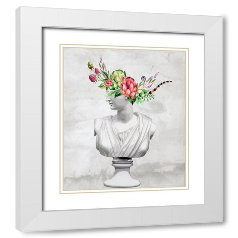 Bust And Bouquet I White Modern Wood Framed Art Print with Double Matting by Smith, Karen