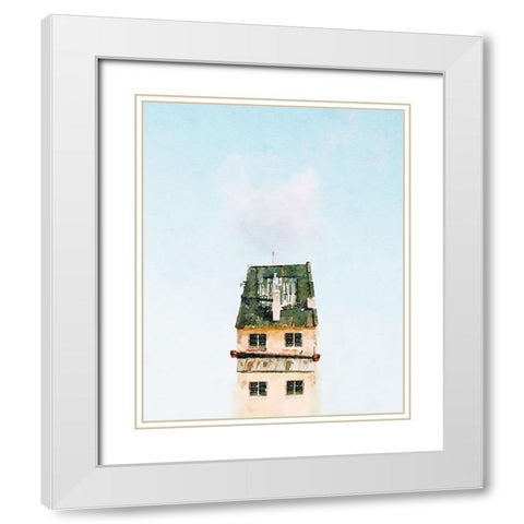 Vintage Building White Modern Wood Framed Art Print with Double Matting by Curinga, Kim
