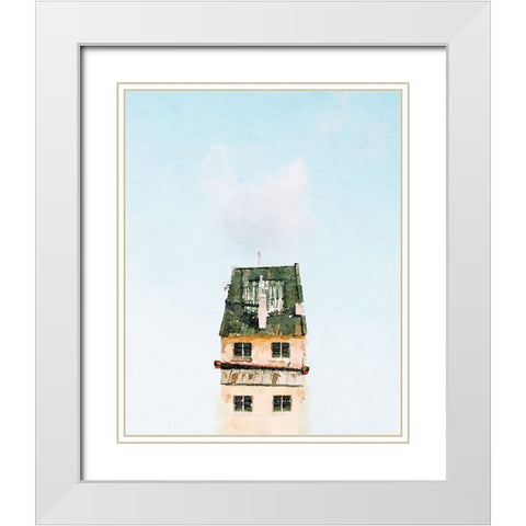 Vintage Building White Modern Wood Framed Art Print with Double Matting by Curinga, Kim