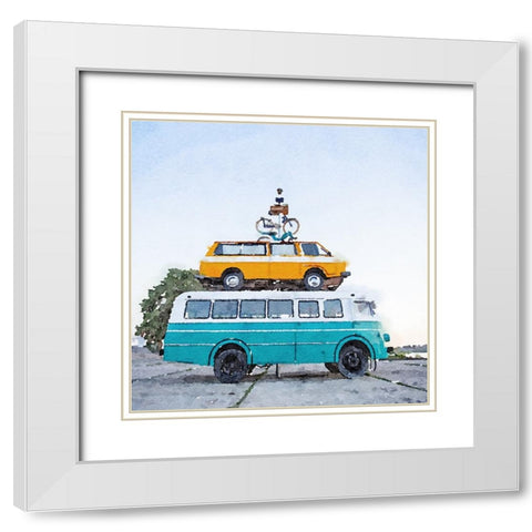 Rack n Stack White Modern Wood Framed Art Print with Double Matting by Curinga, Kim