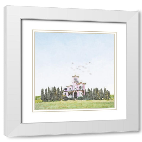Mansion In the Woods White Modern Wood Framed Art Print with Double Matting by Curinga, Kim