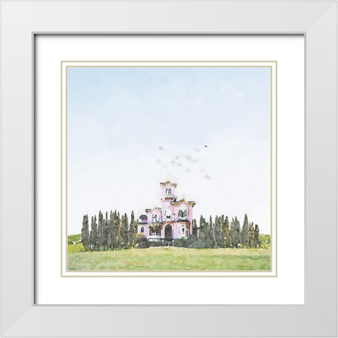 Mansion In the Woods White Modern Wood Framed Art Print with Double Matting by Curinga, Kim