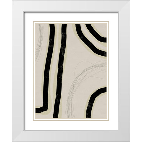 Ivory Stone II White Modern Wood Framed Art Print with Double Matting by Holman, Nicholas