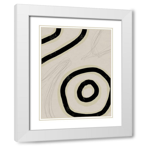 Ivory Stone III White Modern Wood Framed Art Print with Double Matting by Holman, Nicholas