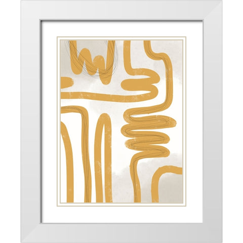 Golden Path I White Modern Wood Framed Art Print with Double Matting by Holman, Nicholas