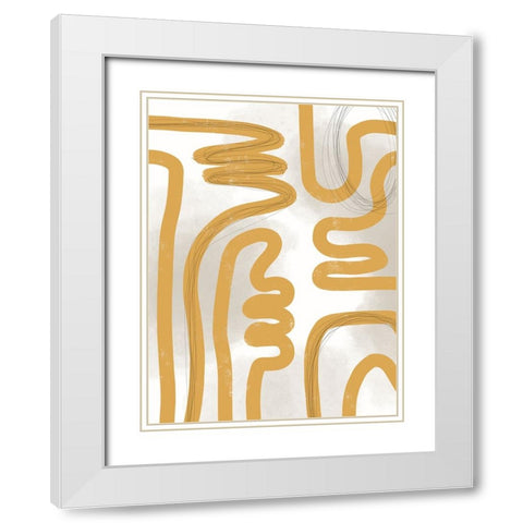 Golden Path II White Modern Wood Framed Art Print with Double Matting by Holman, Nicholas