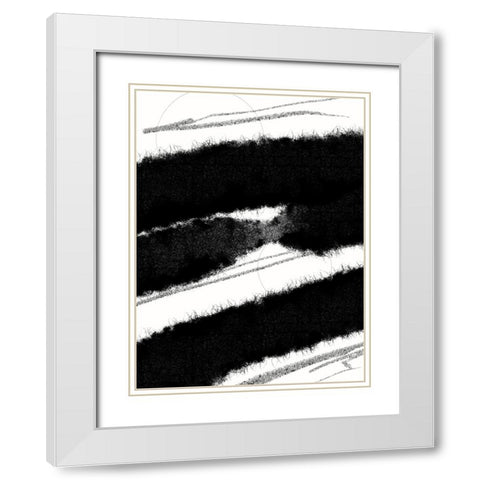 Swiping II White Modern Wood Framed Art Print with Double Matting by Holman, Nicholas