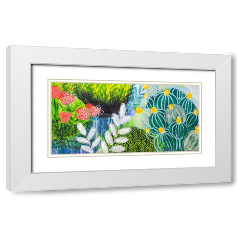 Flower Covered Visions White Modern Wood Framed Art Print with Double Matting by Hampe, Shelley