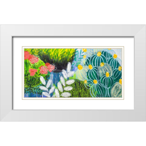 Flower Covered Visions White Modern Wood Framed Art Print with Double Matting by Hampe, Shelley