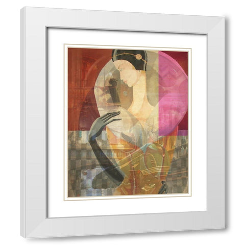 Retro Flair I White Modern Wood Framed Art Print with Double Matting by Hunziker, Steve