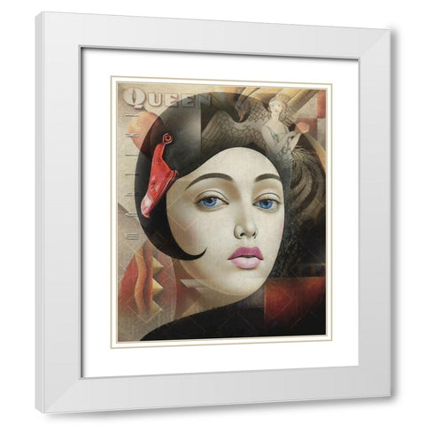 Retro Flair II White Modern Wood Framed Art Print with Double Matting by Hunziker, Steve