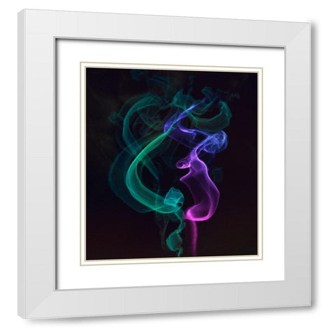 Smoke I White Modern Wood Framed Art Print with Double Matting by Hunziker, Steve