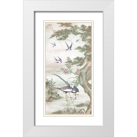 Chinoiserie I White Modern Wood Framed Art Print with Double Matting by Hunziker, Steve