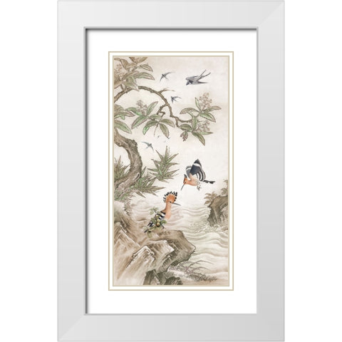 Chinoiserie II White Modern Wood Framed Art Print with Double Matting by Hunziker, Steve