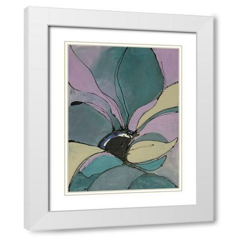 Pastel Flowers I White Modern Wood Framed Art Print with Double Matting by Eaton, Winnie