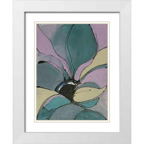 Pastel Flowers I White Modern Wood Framed Art Print with Double Matting by Eaton, Winnie