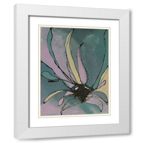 Pastel Flowers II White Modern Wood Framed Art Print with Double Matting by Eaton, Winnie
