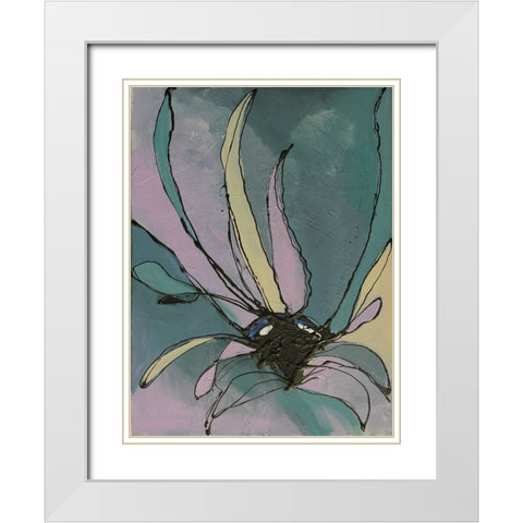 Pastel Flowers II White Modern Wood Framed Art Print with Double Matting by Eaton, Winnie