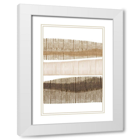 Wood Grain I White Modern Wood Framed Art Print with Double Matting by Kouta, Flora