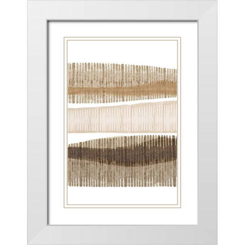 Wood Grain I White Modern Wood Framed Art Print with Double Matting by Kouta, Flora