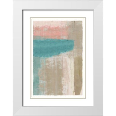 Pastel Blush I White Modern Wood Framed Art Print with Double Matting by Kouta, Flora