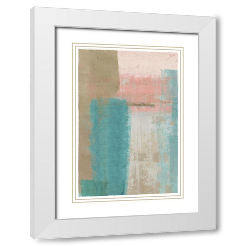 Pastel Blush II White Modern Wood Framed Art Print with Double Matting by Kouta, Flora