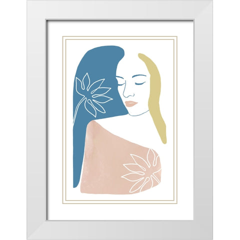 Santorini Days II White Modern Wood Framed Art Print with Double Matting by Kouta, Flora