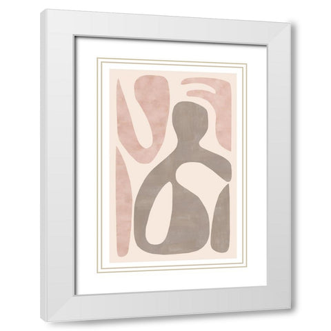 Equanimity II White Modern Wood Framed Art Print with Double Matting by Kouta, Flora