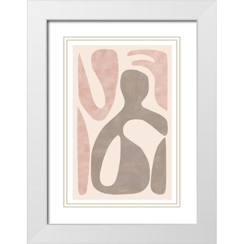 Equanimity II White Modern Wood Framed Art Print with Double Matting by Kouta, Flora