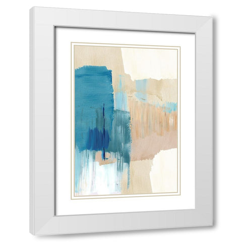 Blue Motion III White Modern Wood Framed Art Print with Double Matting by Kouta, Flora