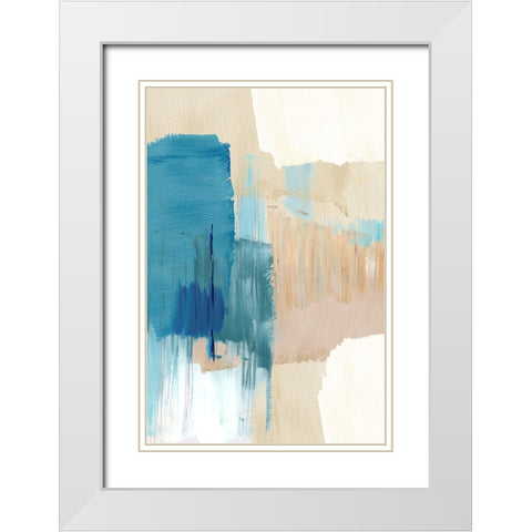 Blue Motion III White Modern Wood Framed Art Print with Double Matting by Kouta, Flora