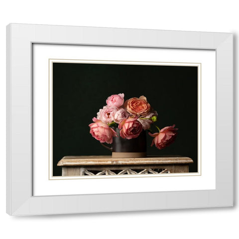 Pink Slumber White Modern Wood Framed Art Print with Double Matting by Mclean, Leah