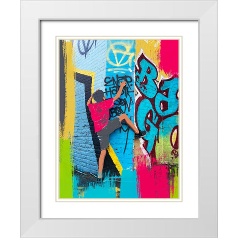 Street Art Project I White Modern Wood Framed Art Print with Double Matting by Orlov, Irena