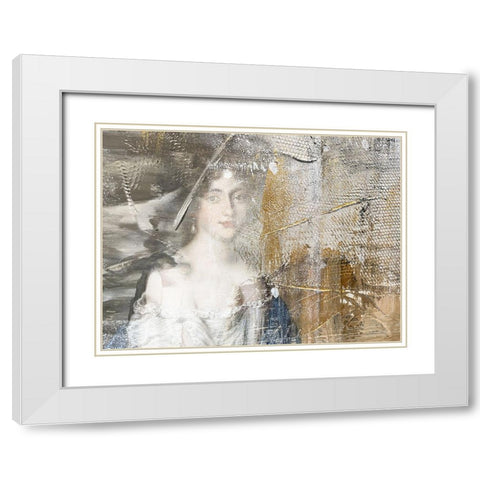 Textured Portrait White Modern Wood Framed Art Print with Double Matting by Orlov, Irena