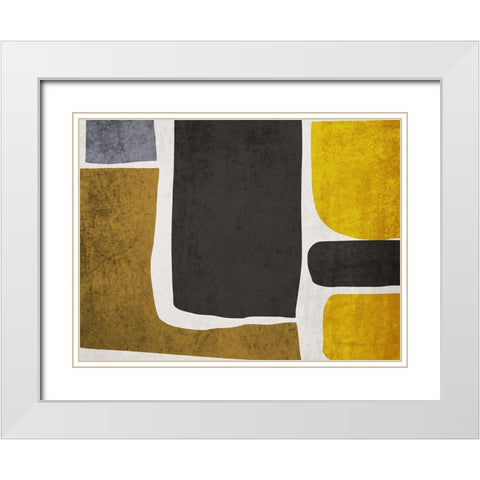 Organic Shapes and Lines IX White Modern Wood Framed Art Print with Double Matting by Orlov, Irena