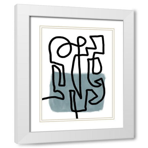 Hullabaloo I White Modern Wood Framed Art Print with Double Matting by Schlotzhauer, Jim