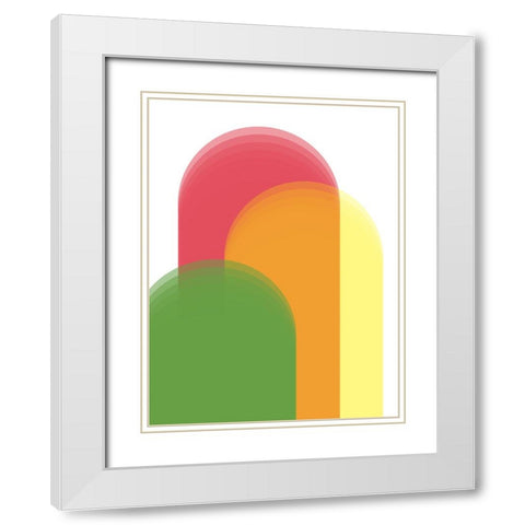 This Many II White Modern Wood Framed Art Print with Double Matting by Schlotzhauer, Jim