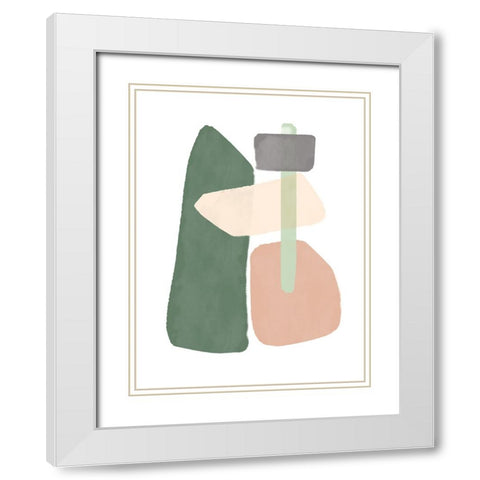 Sticks and Stones II White Modern Wood Framed Art Print with Double Matting by Schlotzhauer, Jim