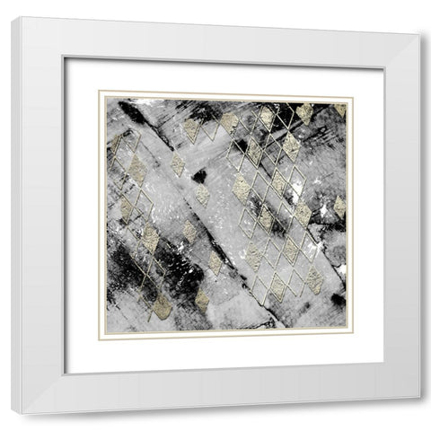 Diamond Cut I White Modern Wood Framed Art Print with Double Matting by Smith, Karen