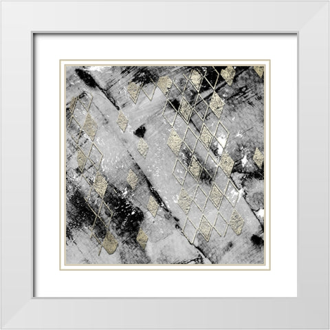 Diamond Cut I White Modern Wood Framed Art Print with Double Matting by Smith, Karen