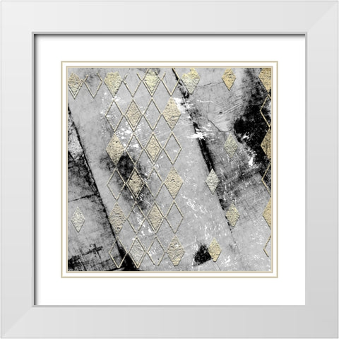 Diamond Cut II White Modern Wood Framed Art Print with Double Matting by Smith, Karen