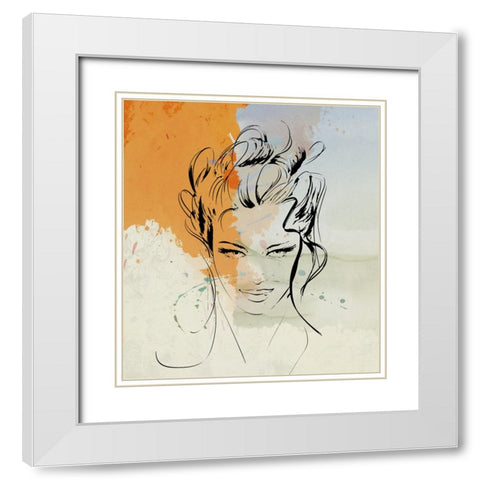 Pearl I White Modern Wood Framed Art Print with Double Matting by Smith, Karen