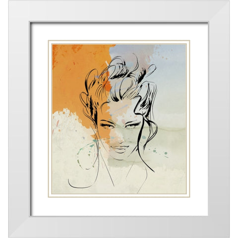 Pearl I White Modern Wood Framed Art Print with Double Matting by Smith, Karen
