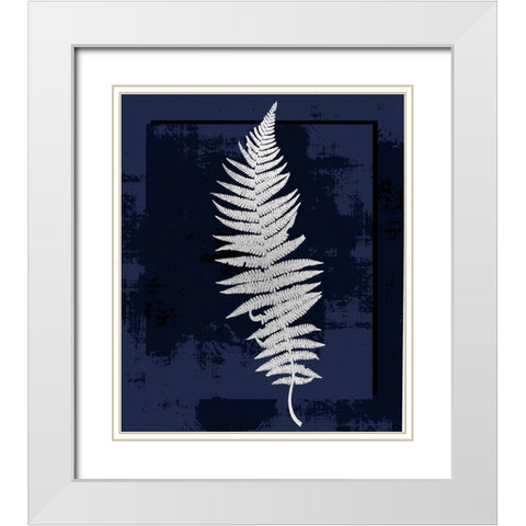 Silver Leaf I White Modern Wood Framed Art Print with Double Matting by Smith, Karen