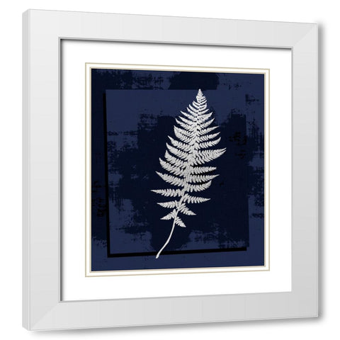 Silver Leaf II White Modern Wood Framed Art Print with Double Matting by Smith, Karen