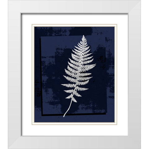 Silver Leaf II White Modern Wood Framed Art Print with Double Matting by Smith, Karen