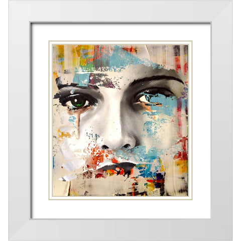 Baby Face White Modern Wood Framed Art Print with Double Matting by Smith, Karen